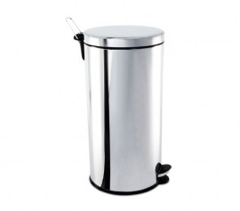 LIXEIRA EM AÇO INOX COM PEDAL - 30X64 CM - 30 LITROS